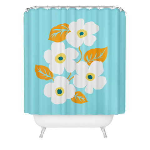 Gabriela Fuente Minimal Floral Shower Curtain