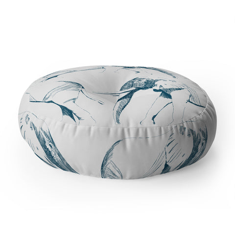 Gabriela Fuente The Elephant in the Room Green Floor Pillow Round