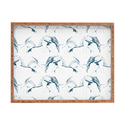 Gabriela Fuente The Elephant in the Room Green Rectangular Tray
