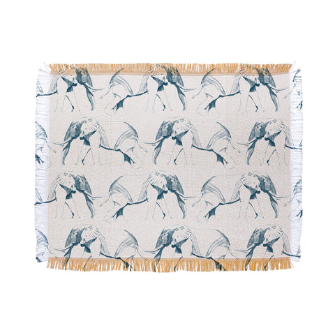 Gabriela Fuente The Elephant in the Room Green Throw Blanket