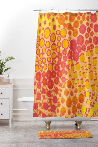 Gabriela Larios Alegra Orange Shower Curtain And Mat