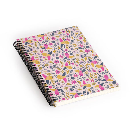 Gabriela Larios Birds and Leaves Spiral Notebook