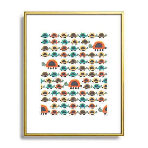 Gabriela Larios Colorful Turtles Metal Framed Art Print
