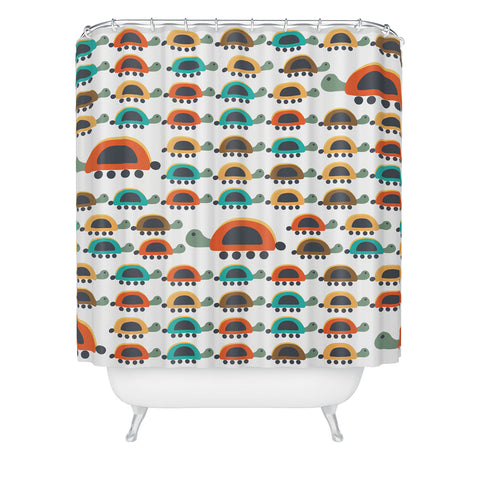 Gabriela Larios Colorful Turtles Shower Curtain