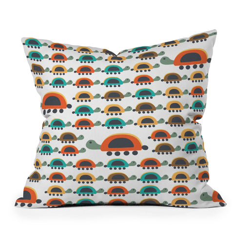 Gabriela Larios Colorful Turtles Throw Pillow