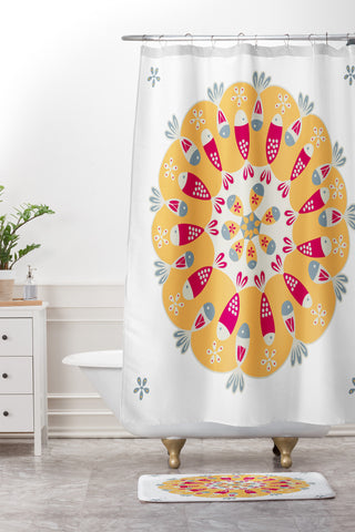 Gabriela Larios Crown Of Fishes Shower Curtain And Mat
