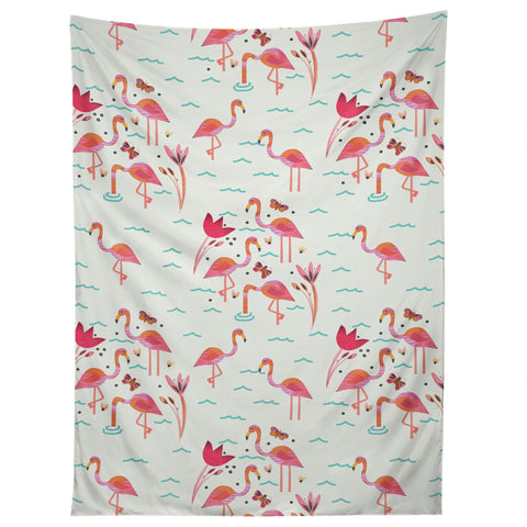 Gabriela Larios Flamingo Scene Tapestry