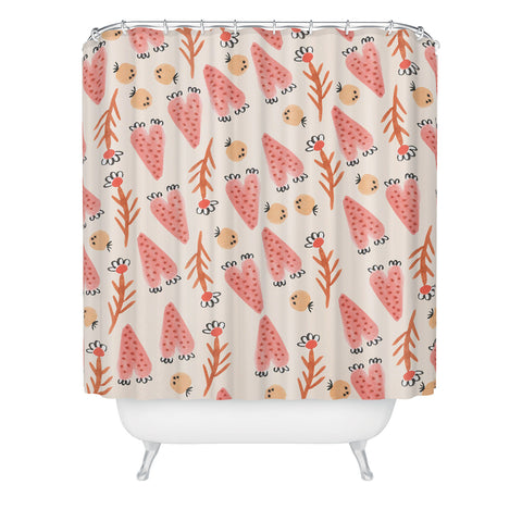 Gabriela Larios Hearts and Branches Shower Curtain