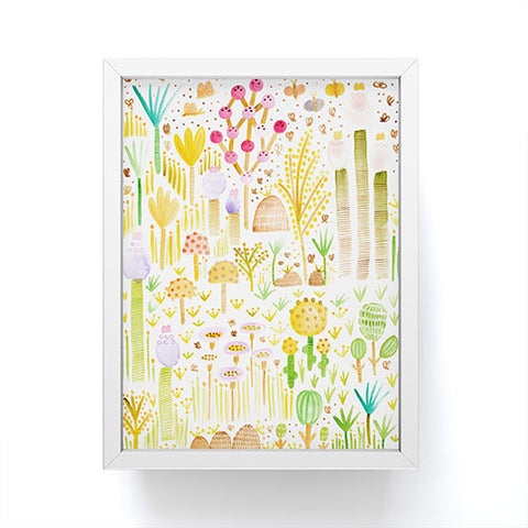 Gabriela Larios Jardin de Cactus y Hongos Framed Mini Art Print