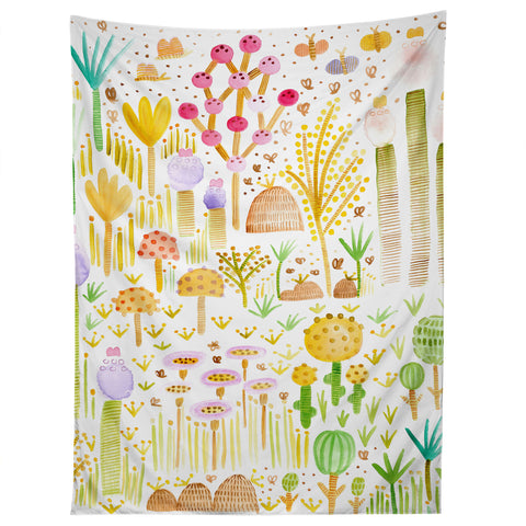 Gabriela Larios Jardin de Cactus y Hongos Tapestry