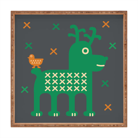 Gabriela Larios Reindeer And Birdy Square Tray