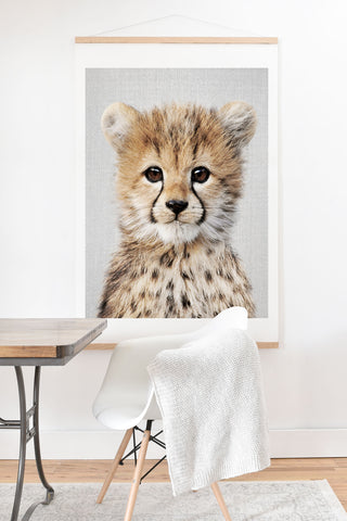 Gal Design Baby Cheetah Colorful Art Print And Hanger