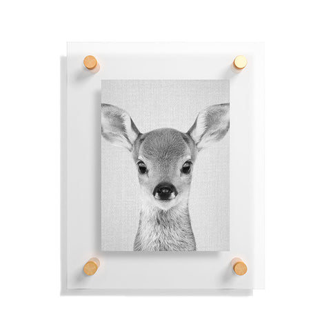 Gal Design Baby Deer Black White Floating Acrylic Print