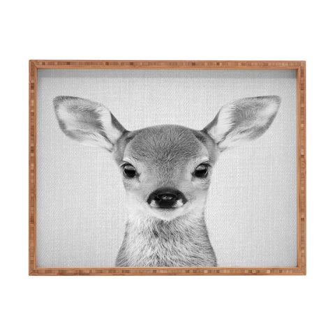 Gal Design Baby Deer Black White Rectangular Tray