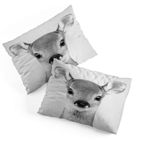 Gal Design Baby Deer Black White Pillow Shams