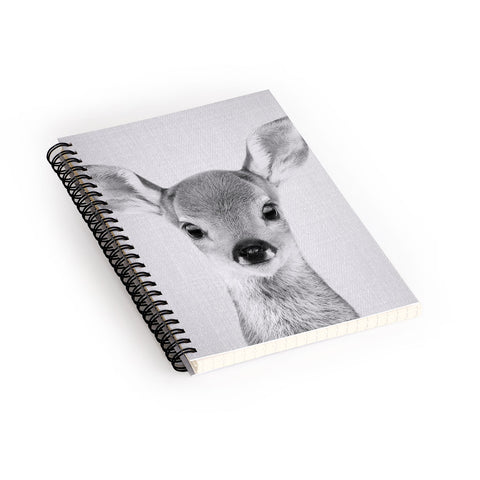 Gal Design Baby Deer Black White Spiral Notebook