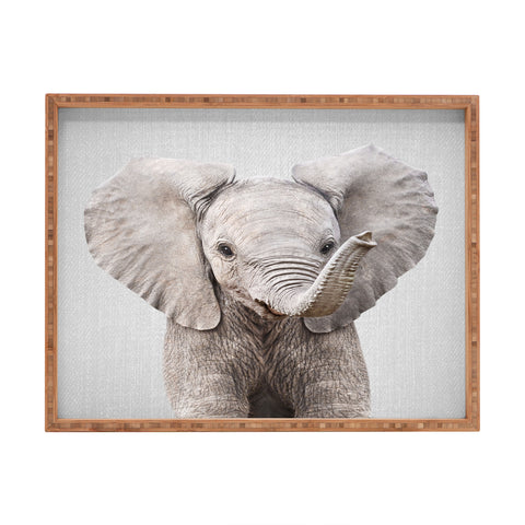 Gal Design Baby Elephant Colorful Rectangular Tray