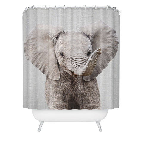 Gal Design Baby Elephant Colorful Shower Curtain