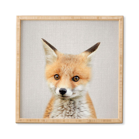 Gal Design Baby Fox Colorful Framed Wall Art