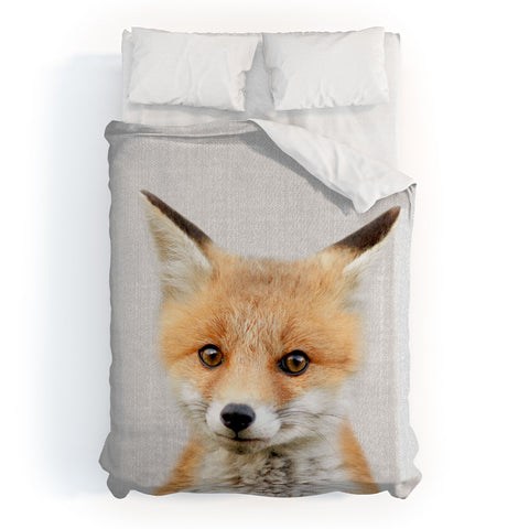 Gal Design Baby Fox Colorful Duvet Cover