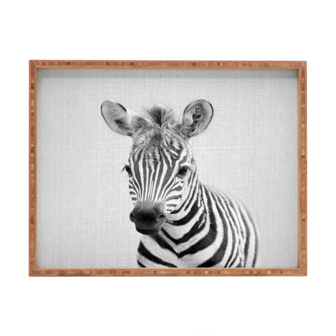 Gal Design Baby Zebra Black White Rectangular Tray