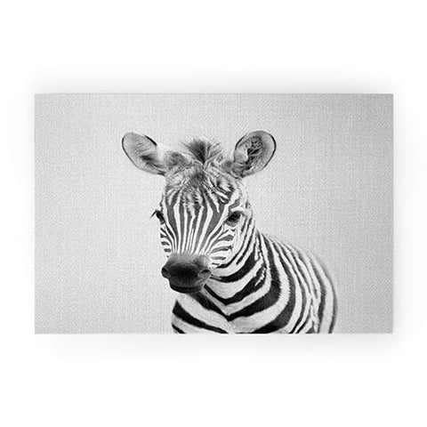 Gal Design Baby Zebra Black White Welcome Mat