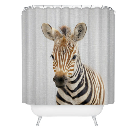 Gal Design Baby Zebra Colorful Shower Curtain