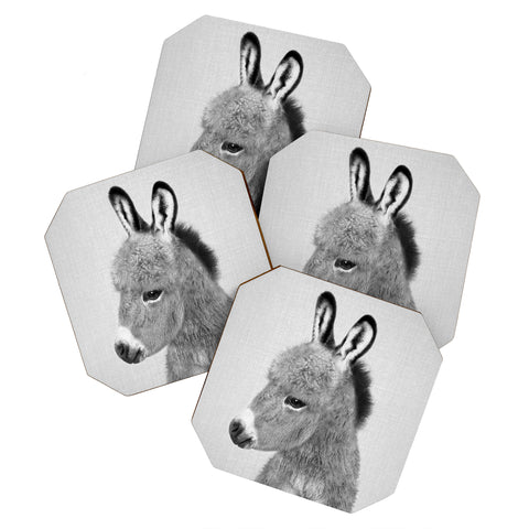 Gal Design Donkey Black White Coaster Set