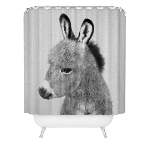 Gal Design Donkey Black White Shower Curtain
