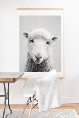 Gal Design Sheep Black White Art Print And Hanger