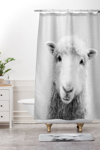 Gal Design Sheep Black White Shower Curtain And Mat