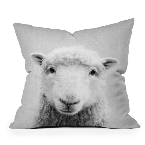 Gal Design Sheep Black White Throw Pillow