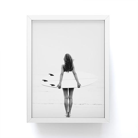 Gal Design Surf Girl Framed Mini Art Print