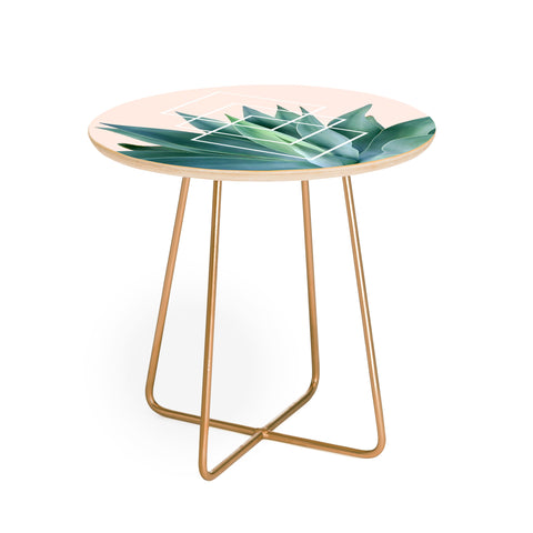 Gale Switzer Agave geometrics peach Round Side Table