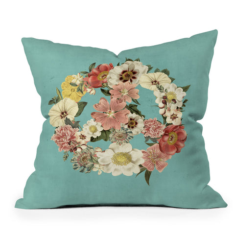 Gale Switzer Botanica Peace sign Throw Pillow