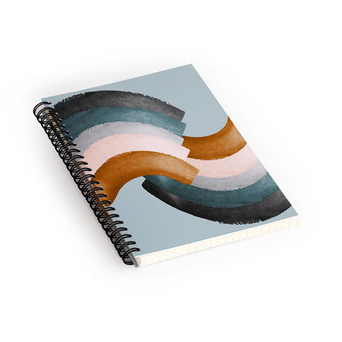 Gale Switzer Brushstroke rainbows teal Spiral Notebook