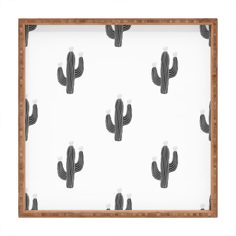 Gale Switzer Cactus Bloom bw Square Tray