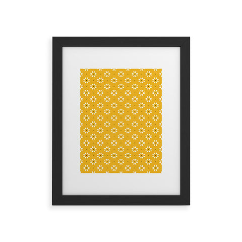Gale Switzer Daisy stitch yellow Framed Art Print