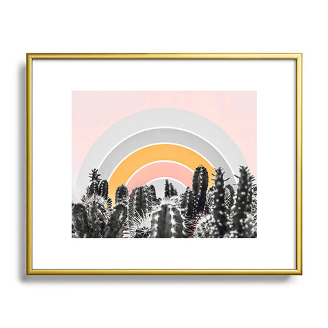 Gale Switzer Desert rainbow Metal Framed Art Print