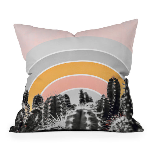 Gale Switzer Desert rainbow Outdoor Throw Pillow