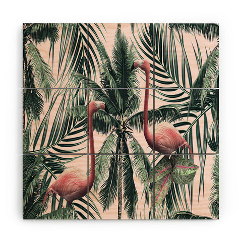 Gale Switzer Flamingo Tropics Wood Wall Mural