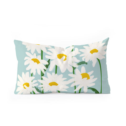 Gale Switzer Flower Market Oxeye Daisies Oblong Throw Pillow