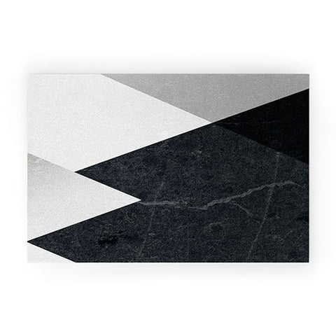 Gale Switzer Geometrics marble silver Welcome Mat