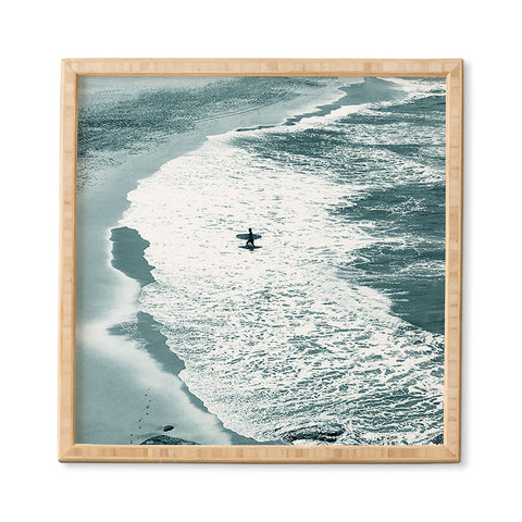 Gale Switzer Lone surfer slate Framed Wall Art
