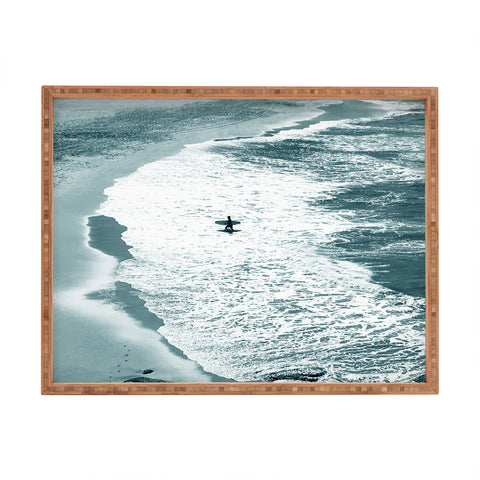 Gale Switzer Lone surfer slate Rectangular Tray