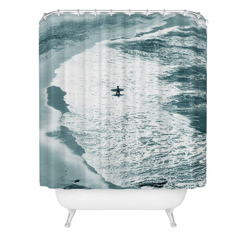 Gale Switzer Lone surfer slate Shower Curtain