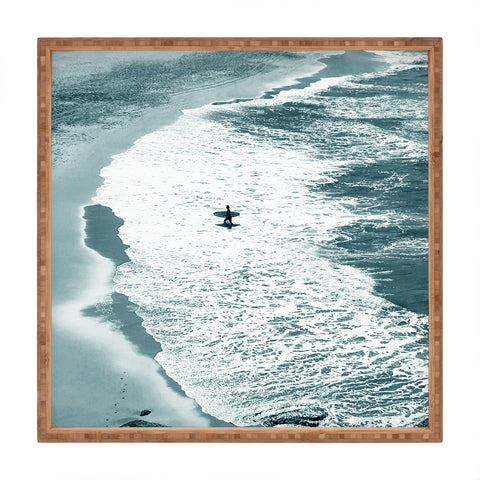 Gale Switzer Lone surfer slate Square Tray
