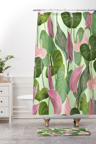 Gale Switzer Lush Lily Shower Curtain And Mat