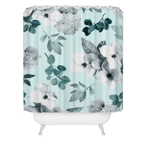 Gale Switzer Night Bloom moonlit mint Shower Curtain