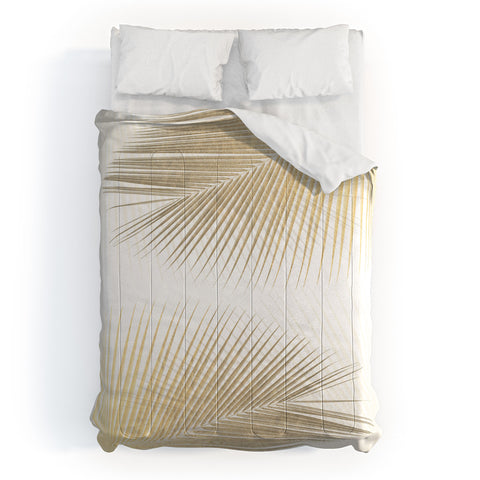 Gale Switzer Palm Leaf Synchronicity gold Comforter